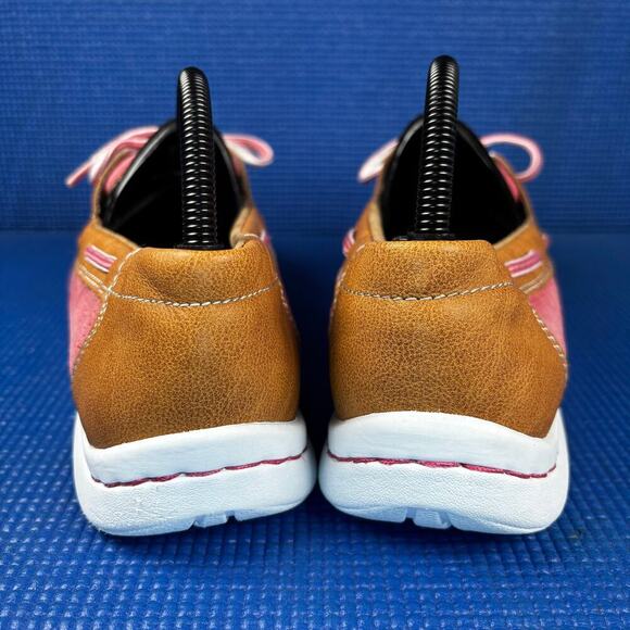 🔴 G.H BASS & CO. BASS-STERN S16 Women`s Size 10M Pink Brown Boat Shoes - Picture 4 of 8